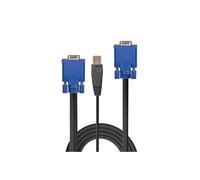 Lindy - 32186 cable para video, teclado y ratón (kvm) Negro, Azul 2 m