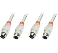 LINDY 33267, Cable PS/2, Conectores moldeados Mini-Din de 6 pines, 3m (Paquete de 2)