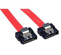 LINDY 33559 - Cable SATA III con clip de seguridad, 0,2m - Conectores compactos - Color rojo