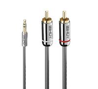 Lindy 35332 Cable Auxiliar 3.5mm a RCA, 0.5, Linea Cromo