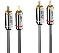 Lindy 35345 1 m dual phono audio cable, cromo line antracita