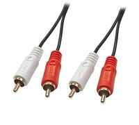 Lindy 35664 Cable de Audio 10 m 2 x RCA Macho - Rojo, Blanco