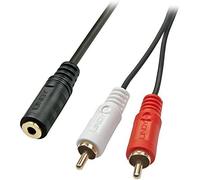 Lindy 35677 cable de audio 0,25 m 2 x rca 3,5mm negro, rojo, blanco