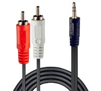 LINDY 35680 - Cable de audio, conector estéreo de 3,5 mm a 2 RCA, 1,0 m