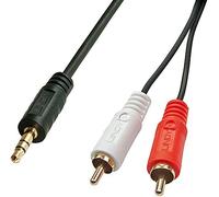 Lindy Cable de audio 35680 – conector estéreo 3,5 mm a 2 RCA – 1,0 m – Negro