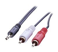 LINDY 35680 - Cable de audio, conector estéreo de 3,5 mm a 2 RCA, 1,0 m