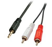 Lindy 35685 cable de audio 10 m 2 x RCA 3,5mm Negro - Cables de audio (2 x RCA, Macho, 3,5mm, Macho, 10 m, Negro)