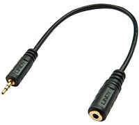 Lindy Cable de audio premium 35698 conector jack 2,5 mm macho a 3,5 mm hembra, 20 cm