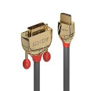 Lindy 36199 adaptador de cable HDMI DVI-D Oro - Adaptador para cable (HDMI, DVI-D, Male connector / Male connector, 15 m, Oro)
