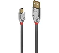 Lindy 36631 - Cable USB (1 m, USB A, Mini-USB B, 2.0, 480 Mbit/s, Gris)