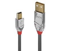 Lindy Cable USB 36635 7,5 m USB A a Mini-USB B 2.0 480 Mbit/s Gris chapado en oro