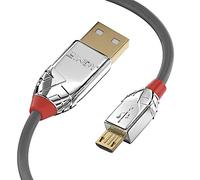 Lindy Cable USB 36653 – 3 m, USB-A a Micro-USB-B, USB 2.0 480 Mbit/s, Gris