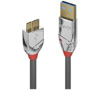LINDY 36656 0,5 m USB 3.0 tipo A a cable Micro-B, Cromo Line Antracita