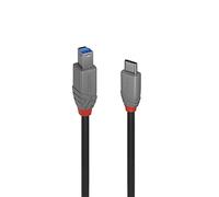 LINDY 36665 Cable USB 3.2 tipo C a B de 0,5 m, 5 Gbps, Anthra Line