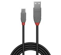 LINDY 36732 Anthra Line - Cable USB 2.0 tipo A a Micro-B (1 m), color negro