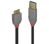 Lindy Cable USB 3.0 36768 – tipo A a Micro‑B, 3 m, negro