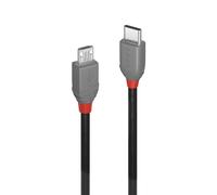 LINDY 36890 - Cable USB 2.0 tipo C a Micro-B, línea Anthra, 0,5 m, color negro