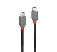 LINDY 36893 Cable USB 2.0 de 3 m a Micro-B, línea Anthra
