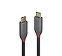 Lindy 36908 cable usb 3.2 tipo c de 5 m, 10 gbps, 100 w pd, anthra lin