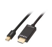 Lindy 36928 adaptador de cable de vídeo 3 m mini displayport hdmi tip