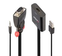 Lindy 38284 adaptador de cable de vídeo vga (d-sub) + 3,5mm hdmi + us