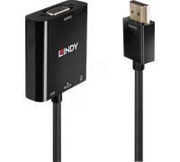 Lindy - 38285 adaptador de cable de vídeo 0,1 m HDMI tipo A (Estándar) VGA (D-Sub) Negro