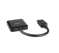 Lindy Hub de interfaz DisplayPort 38430 – 2 puertos, 21600 Mbit/s, Negro