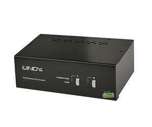 Lindy 39302 interruptor KVM Negro - Periférico de entrada (2560 x 1600 Pixeles, USB, USB, DVI-I, Negro)