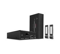 LINDY 39376 Extensor KVM Fibra Óptica DisplayPort 1.2, 300 m, 4K UHD 3840x2160, 4 Puertos USB 2.0