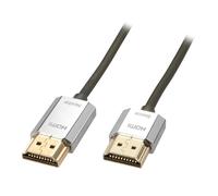 Lindy 3m CROMO Slim High Speed HDMI 2.0 Cable with Ethernet, Black, Slimline Des