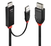 Cable HDMI/DisplayPort - Lindy - 3 m - Negro - UHD 4K@60Hz - Audio multicanal