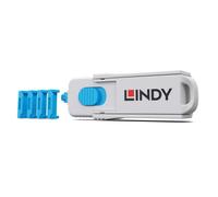 Lindy 40320 bloqueador de puerto Bloqueador de puerto + clave HDMI Azul, Gris Acrilonitrilo butadieno estireno (ABS) 1 pieza(s)
