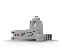 Lindy 40453 bloqueador de puerto Bloqueador de puerto + clave USB tipo A Naranja Acrilonitrilo butadieno estireno (ABS) 5 pieza(s)