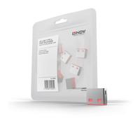 LINDY 40460, Bloqueador de puertos USB (Sin llave), Pack de 10 bloqueadores, Col