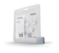 LINDY 40462 - Bloqueador de puertos USB (Sin llave) - Pack de 10 bloqueadores - Color azul