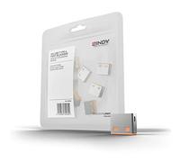 LINDY Bloqueador de puertos USB 40463 – Sin llave – Pack de 10 – Naranja