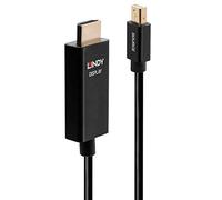 LINDY 40921 - Cable de conexión Mini DisplayPort (Conector HDMI-A, 1,00 m), Color Negro