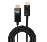 Lindy - 40927 adaptador de cable de vídeo 3 m DisplayPort HDMI tipo A (Estándar) Negro
