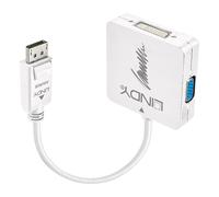 Adaptador de cable de vídeo Lindy DisplayPort a DVI-D + VGA + HDMI 4K