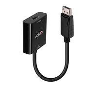 Lindy 41068 adaptador de cable DisplayPort 1.2 HDMI 2.0 Negro - Adaptador para cable (DisplayPort 1.2, HDMI 2.0, Male connector / Female connector, 1,5 m, Negro)