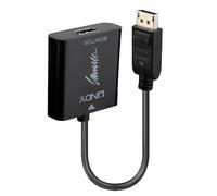 Lindy 41068 adaptador de cable DisplayPort 1.2 HDMI 2.0 Negro - Adaptador para cable (DisplayPort 1.2, HDMI 2.0, Male connector / Female connector, 1,5 m, Negro)