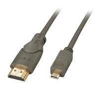 Lindy - 41353 cable HDMI 2 m HDMI tipo A (Estándar) HDMI tipo D (Micro) Negro, Oro