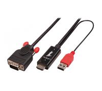 Lindy - 41456 adaptador de cable de vídeo 2 m HDMI VGA (D-Sub) Negro
