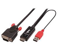 Lindy 41456 adaptador de cable de vídeo 2 m hdmi vga (d-sub) negro