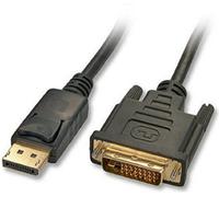 Lindy 41490 adaptador de cable de vídeo 1 m dvi-d displayport negro