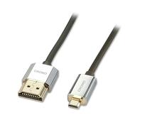 LINDY 41679 Cable HDMI a Micro HDMI A/D CROMO de 4.5 Metros, de Alta Velocidad, Linea Cromo