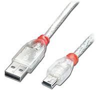 Lindy 41782 - Cable USB (1 m, USB A, Mini-USB B, 2.0, 480 Mbit/s, Transparente)
