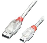 Lindy 41783 - Cable USB (2 m, USB A, Mini-USB B, 2.0, 480 Mbit/s, Transparente)