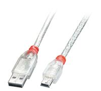 Lindy 41783 - Cable USB (2 m, USB A, Mini-USB B, 2.0, 480 Mbit/s, Transparente)