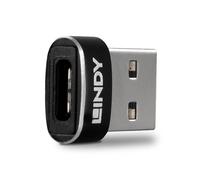 Lindy - 41884 cambiador de género para cable USB Type-A USB Tipo C Negro
